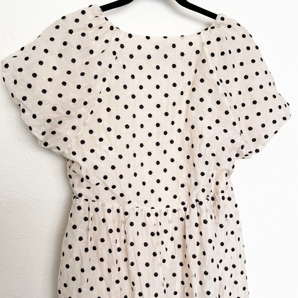 Madewell Polka Dot Puff Sleeve Tiered Midi Wrap Dress - Picture 6 of 11